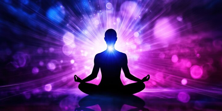 healing aura and metaphysical energy concept with karmic chakras