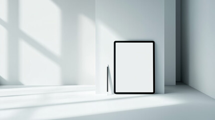 Minimalist Workspace with Digital Tablet and Stylus for Creative Business, generative ai