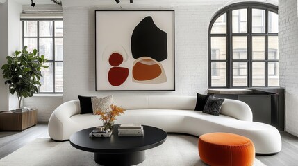 Minimalist Japandi Style Interior Design of a Contemporary Living Room