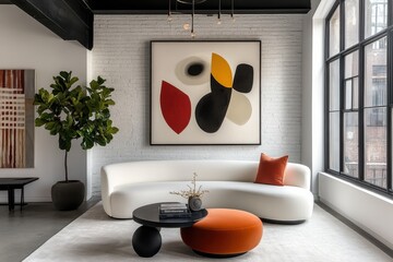 Minimalist Japandi Style Interior Design of a Contemporary Living Room