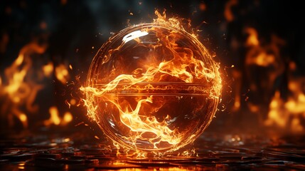 Burning Ball VFX Element for Compositing Transparent Background