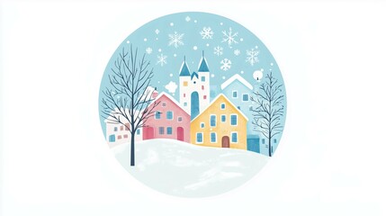 Winter concept with vibrant colors, creative illustration, textured and dynamic background