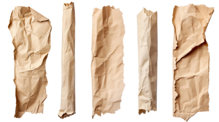 Crushed Paper Textures Collection Arranged on a White Background Generative AI