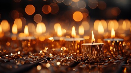 Closeup of sparkling sparklers and bokeh lights in the background