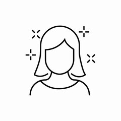 woman shine hairstyle icon sign vector