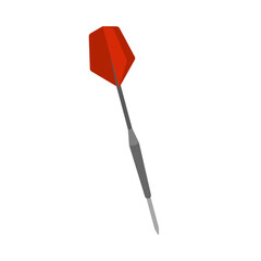 Throwing darts with metal shaft and red wings for game of darts in vector