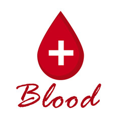 Obraz premium A drop of blood on a white background. Blood donor. Medicine