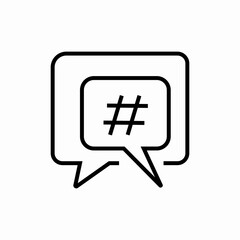 hashtag in speech icon sign vector