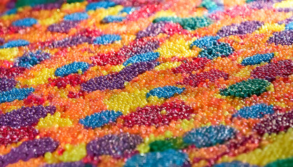 Colorful candy sprinkles spread surface, background and texture
