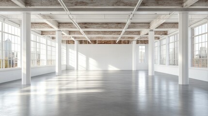 Modern Empty Loft Space with Natural Light