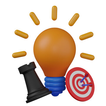 3d render   smart strategy toward objectif  illustration