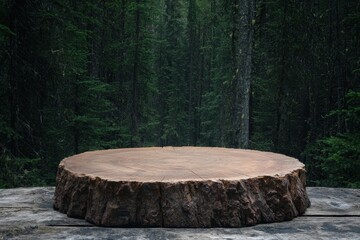 Fototapeta premium large tree stump in lush forest