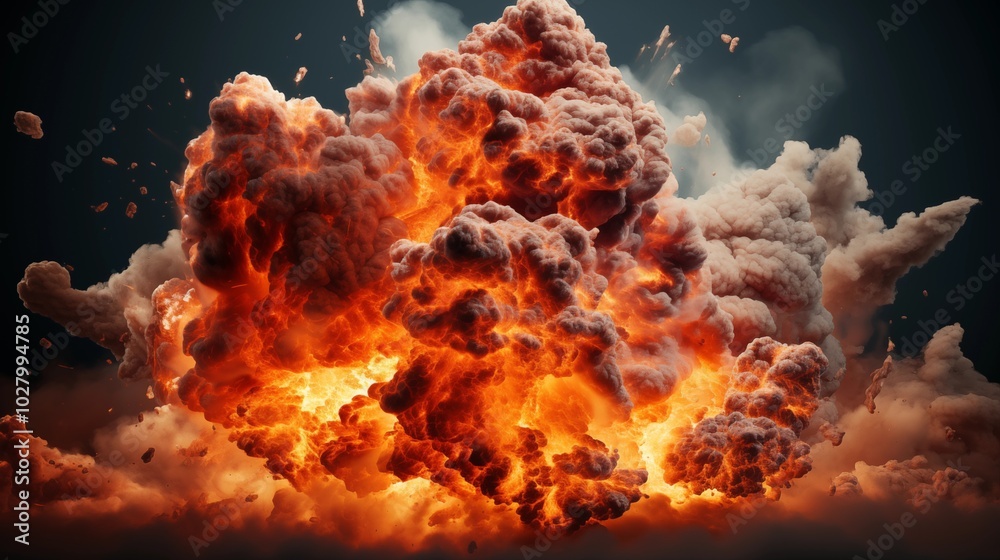 Canvas Prints realistic explosion on transparent background.