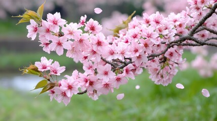 Obraz premium beautiful pink cherry blossom flowers in spring