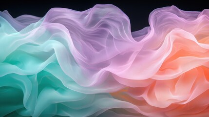 Obraz premium Flowing abstract fabric in pastel colors