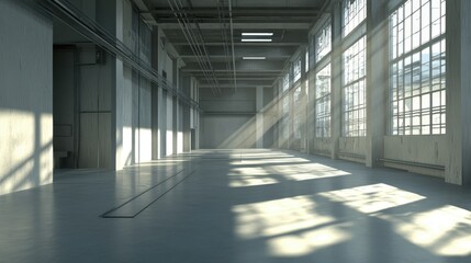 Bright and Spacious Industrial Interior with Natural Light