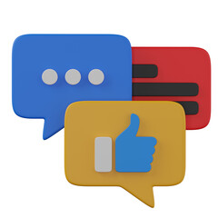 3d render  Social media chating  illustration