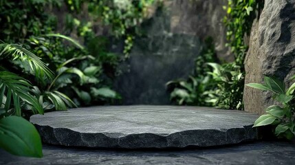 Obraz premium Serene Natural Landscape with Stone Platform