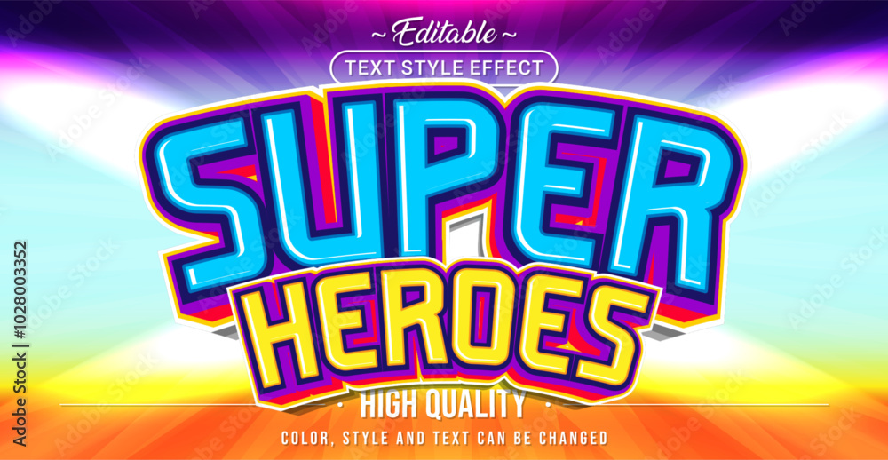 Poster Editable text style effect - Super Heroes text style theme.