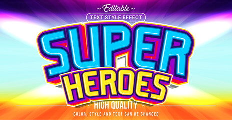 Editable text style effect - Super Heroes text style theme.