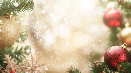 Obraz premium Festive Christmas background, blank space for copy