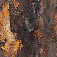 Photo of a seamless rusted brass texture, weathered look, deep rust patches