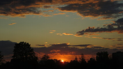 sunset over the forest