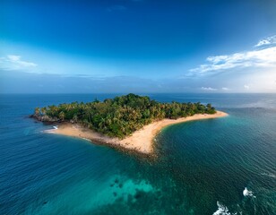 Obraz premium aerial of the island of annobon equatorial guinea africa