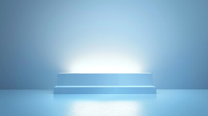 Empty two steps studio stage podium spotlighting product displaying presentation minimal background wallpaper
