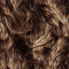 Naklejka premium Photorealistic seamless texture of thick brown fur