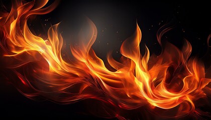 Fototapeta premium flame fires burn lights on a black background fire flames on black background abstract fire flame background