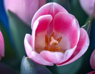 flower opening close up soft petals of beautiful tulip time lapse nature background tulip spring flower macro shot blooming pastel pink tulip easter backdrop romantic tenderness concept