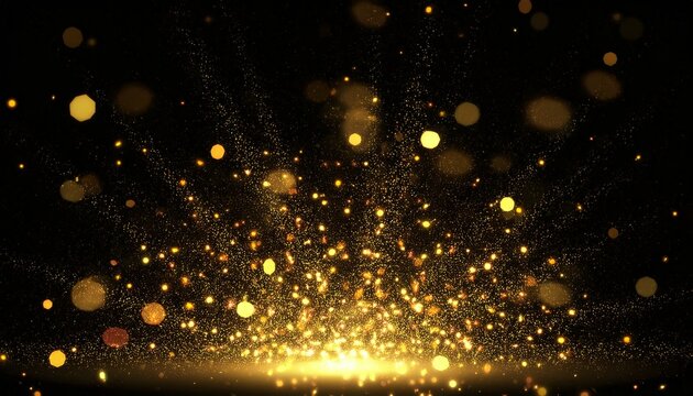 floating gold sparks glitter golden sparkles explosion on black background flying gold particles dust christmas golden light shine particles flying bokeh backdrop holiday concept slow motion