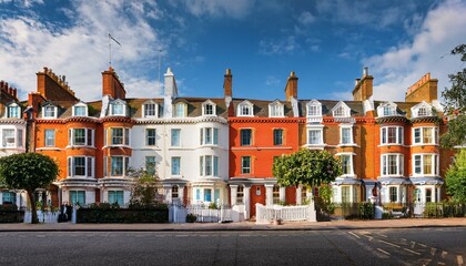 Fototapeta premium georgian houses in chelsea street chelsea london