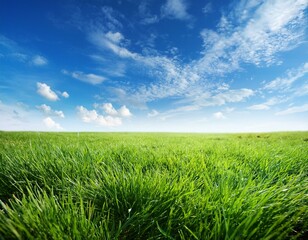 Obraz premium green grass under the blue sky