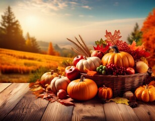 happy thanksgiving day background autumn harvest