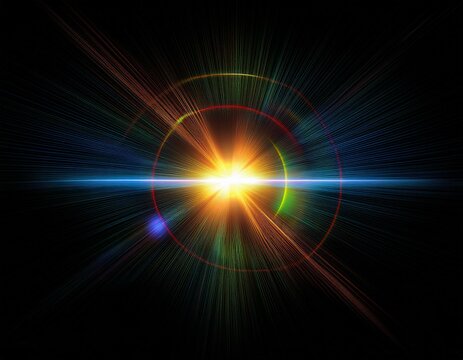 lens flare effect on black background abstract sun burst sunflare for screen mode using sunflares nature abstract rainbow colourful backdrop blinking sun burst lens flare optical rays