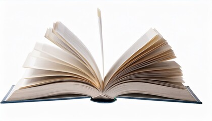 Fototapeta premium open paper books in the air isolated on a white background