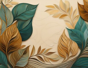 paper background with organic leaves intertsodad