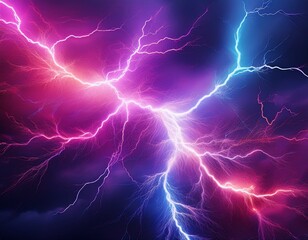 Fototapeta premium vibrant background with lightning bolts on violet colorful neon light electrical texture high energy voltage