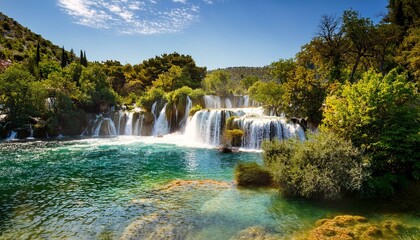 Fototapeta premium waterfalls in krka national park in southern croatia