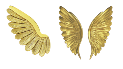 Set of Golden Wings Showcases Intricate Designs and Craftsmanship Generative AI