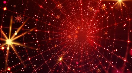 Obraz premium Digital grid patterns Digital grid background with festive accents and a clear center area for text, perfect for technology and datadriven holiday presentations