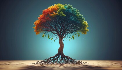 An inspiring image shows a tree growing from a human mind, embodying the principles of mental health, positivity, and the creative process as essential elements of personal development, Generative AI