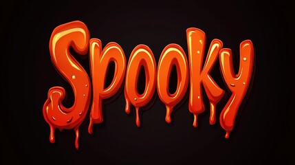 Colorful spooky lettering design on a dark background, ideal for Halloween themes and decorations.