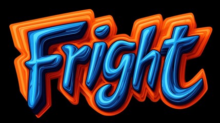 Colorful stylized text reading 'Fright', perfect for Halloween-themed designs and illustrations.