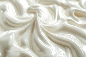 Obraz premium Glossy cream swirls create a smooth, minimalistic abstract texture with a high-quality magazine-style finish