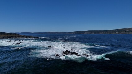 Waves and Rocks, Rocky Shoreline, Ocean and Rocks, Waves at the Shore, Blue Waves and Stones, Rough Seas
