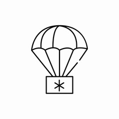 parachute delivery icon sign vector