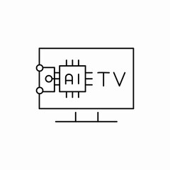 smart tv box icon sign vector